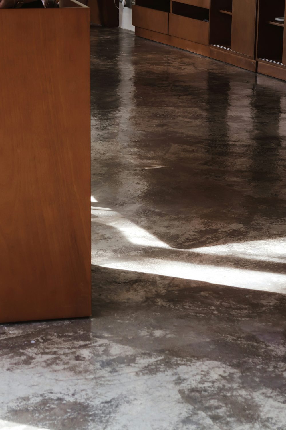 Polished concrete epoxy floor in a home